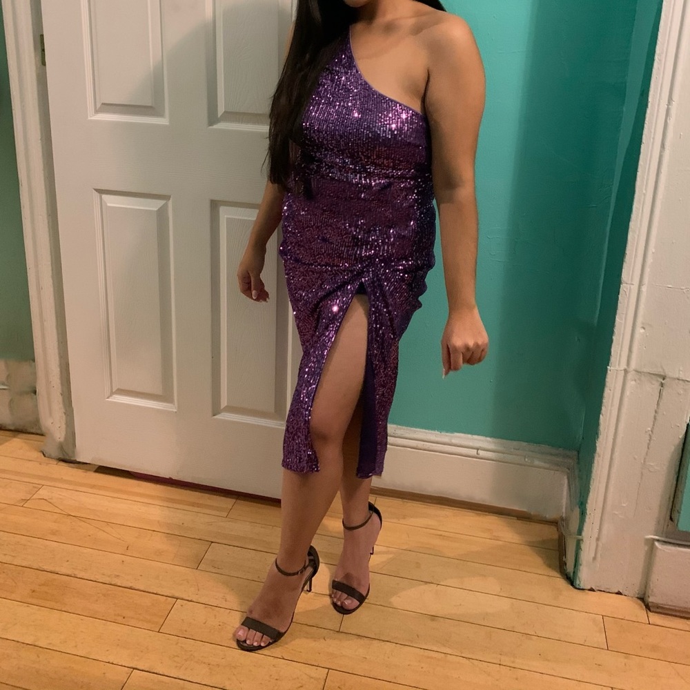 Emerson Sequin Midi Skirt Set - Purple